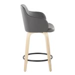 Boyne 24 Grey Faux Leather Contemporary Swivel Stools w/ Black Metal Footrest (Set of 2) 18 Boyne 24 Grey Faux Leather Contemporary Swivel Stools w/ Black Metal Footrest (Set of 2)