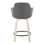 Boyne 24 Grey Faux Leather Contemporary Swivel Stools w/ Black Metal Footrest (Set of 2) 20 Boyne 24 Grey Faux Leather Contemporary Swivel Stools w/ Black Metal Footrest (Set of 2)