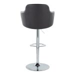 Boyne Black Faux Leather Contemporary Swivel Barstools (Set of 2) 26 Boyne Black Faux Leather Contemporary Swivel Barstools (Set of 2)