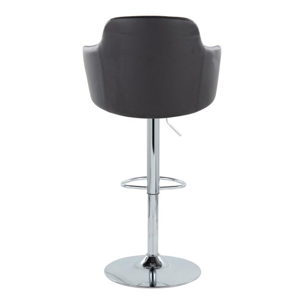 Boyne Black Faux Leather Contemporary Swivel Barstools Set of 2 10