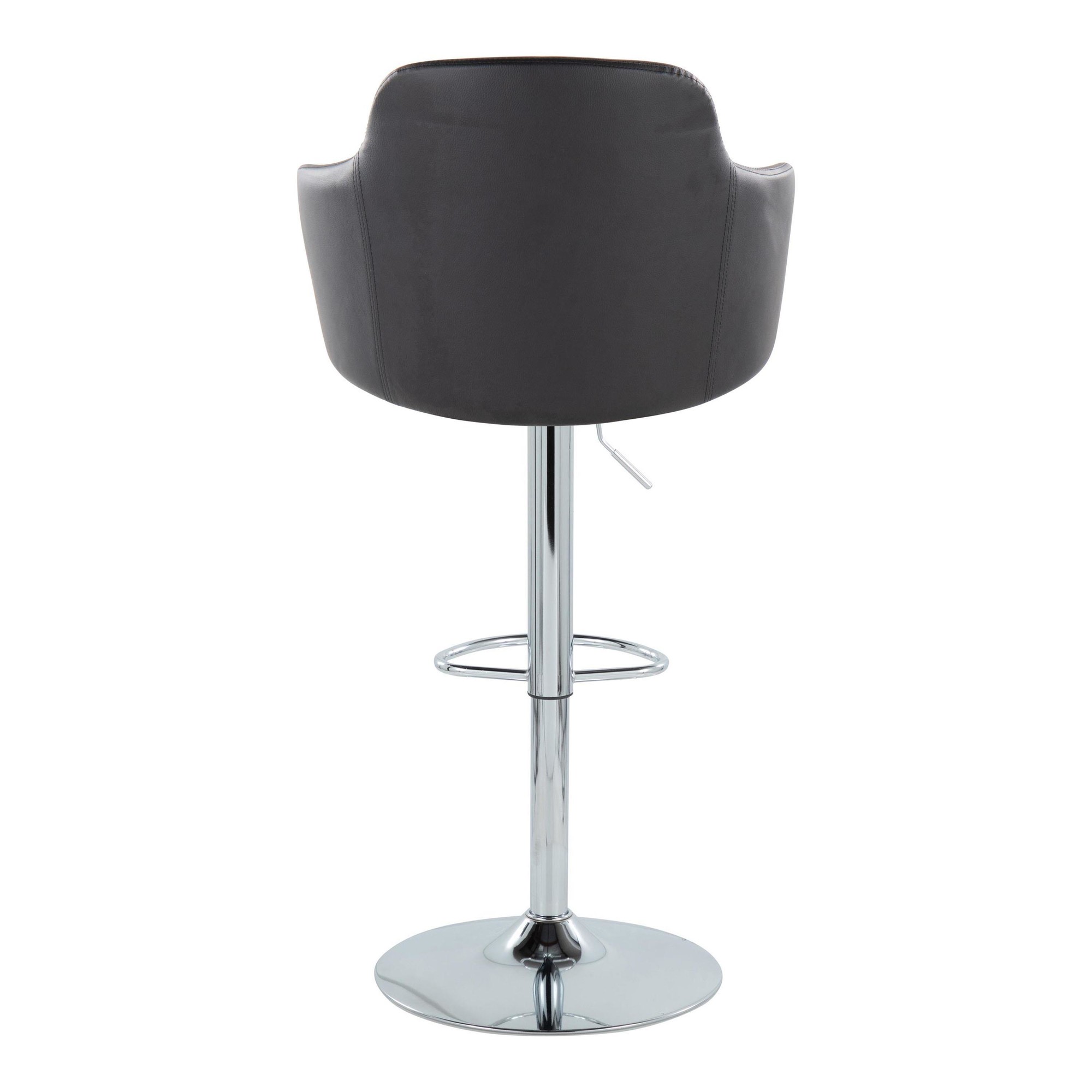 Boyne Black Faux Leather Contemporary Swivel Barstools (Set of 2) 11 Boyne Black Faux Leather Contemporary Swivel Barstools (Set of 2) - Image 11