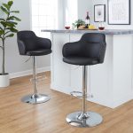 Boyne Black Faux Leather Contemporary Swivel Barstools (Set of 2) 16 Boyne Black Faux Leather Contemporary Swivel Barstools (Set of 2)