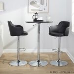 Boyne Black Faux Leather Contemporary Swivel Barstools (Set of 2) 18 Boyne Black Faux Leather Contemporary Swivel Barstools (Set of 2)