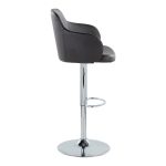Boyne Black Faux Leather Contemporary Swivel Barstools (Set of 2) 24 Boyne Black Faux Leather Contemporary Swivel Barstools (Set of 2)
