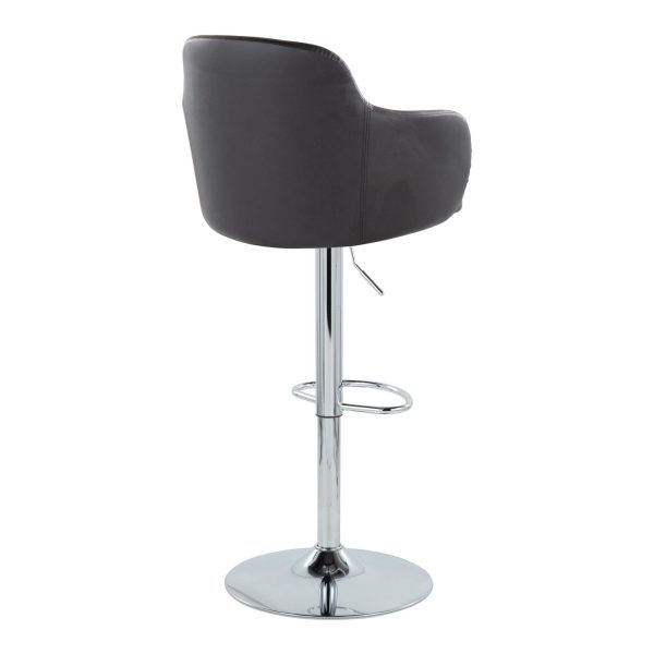 Boyne Black Faux Leather Contemporary Swivel Barstools Set of 2 9