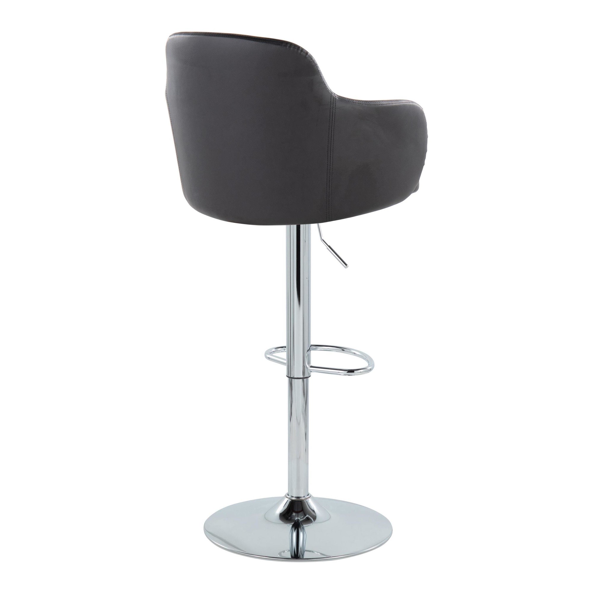 Boyne Black Faux Leather Contemporary Swivel Barstools (Set of 2) 10 Boyne Black Faux Leather Contemporary Swivel Barstools (Set of 2) - Image 10
