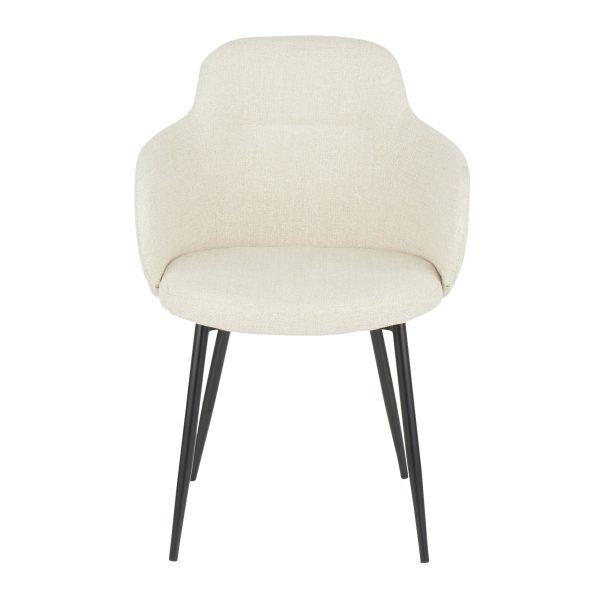 Boyne Black Metal Cream Fabric Contemporary Accent Chairs Set of 2 10