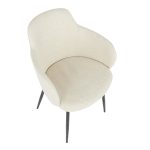 Boyne Black Metal Cream Fabric Contemporary Accent Chairs (Set of 2) 25 Boyne Black Metal Cream Fabric Contemporary Accent Chairs (Set of 2)