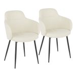 Boyne Black Metal Cream Fabric Contemporary Accent Chairs (Set of 2) 19 Boyne Black Metal Cream Fabric Contemporary Accent Chairs (Set of 2)