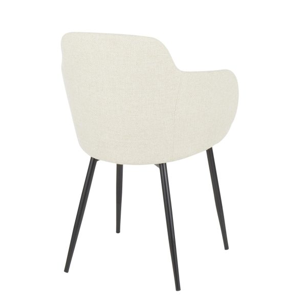 Boyne Black Metal Cream Fabric Contemporary Accent Chairs Set of 2 8