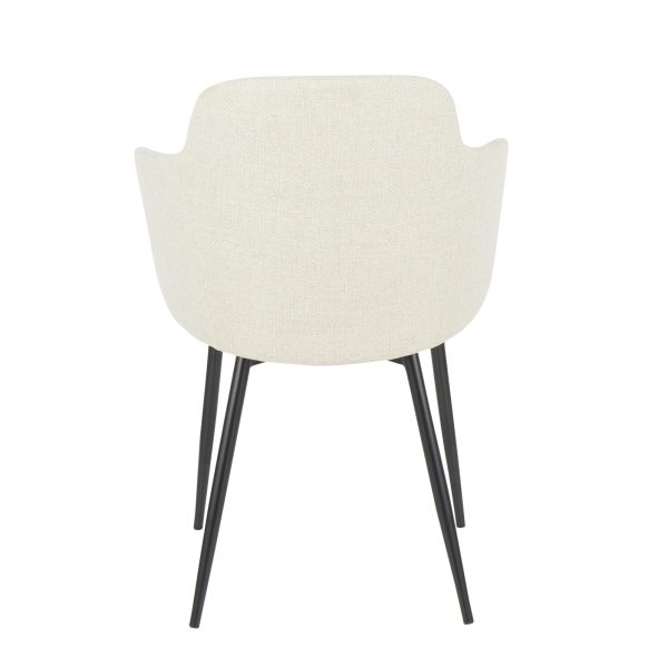 Boyne Black Metal Cream Fabric Contemporary Accent Chairs Set of 2 9