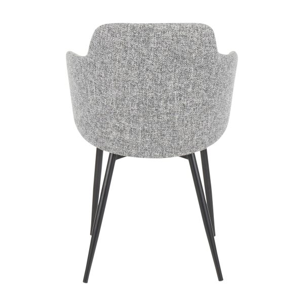 Boyne Black Metal Grey Fabric Contemporary Accent Chairs Set of 2 10