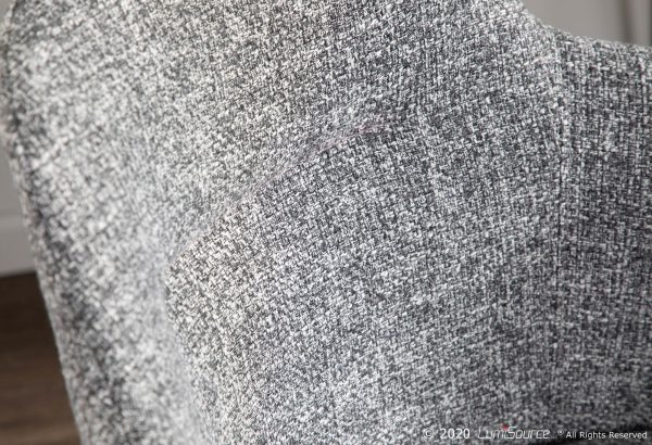 Boyne Black Metal Grey Fabric Contemporary Accent Chairs Set of 2 2