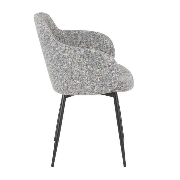 Boyne Black Metal Grey Fabric Contemporary Accent Chairs Set of 2 8