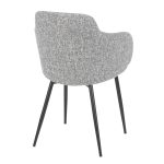Boyne Black Metal Grey Fabric Contemporary Accent Chairs (Set of 2) 24 Boyne Black Metal Grey Fabric Contemporary Accent Chairs (Set of 2)