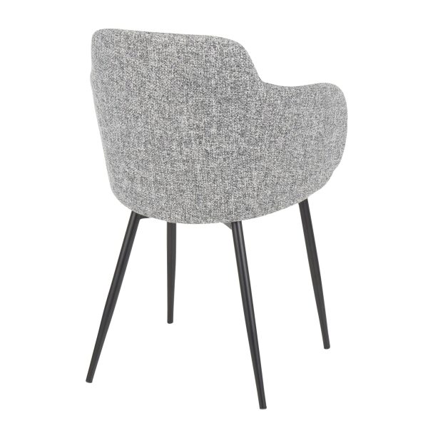 Boyne Black Metal Grey Fabric Contemporary Accent Chairs Set of 2 9
