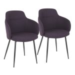 Boyne Black Metal and Purple Contemporary Accent Chairs (Set of 2) 9 Boyne Black Metal and Purple Contemporary Accent Chairs (Set of 2)