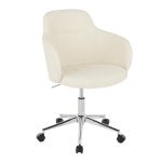 Boyne Contemporary Chrome Cream Fabric Adjustable Office Chair 12 Boyne Contemporary Chrome Cream Fabric Adjustable Office Chair