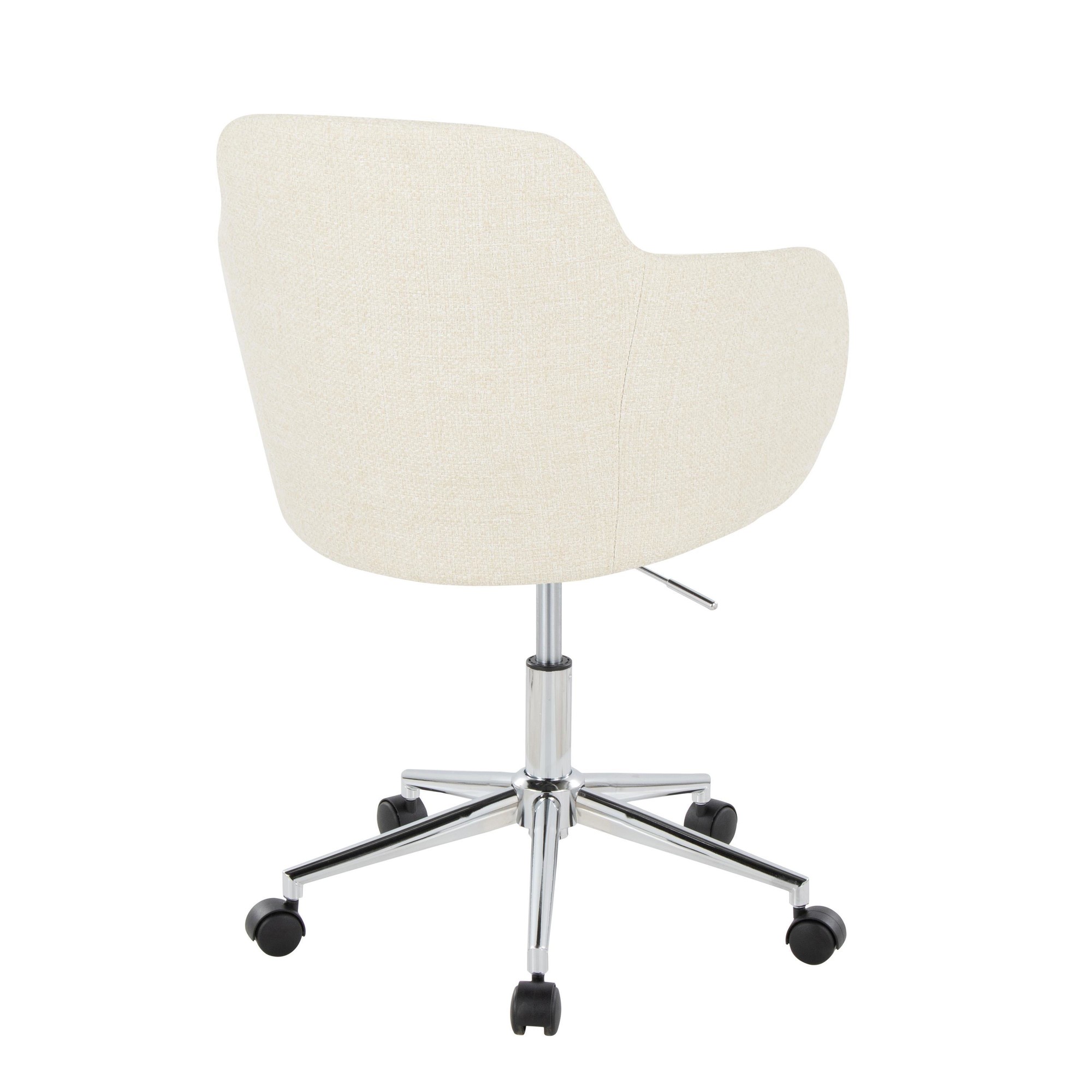 Boyne Contemporary Chrome Cream Fabric Adjustable Office Chair 5 Boyne Contemporary Chrome Cream Fabric Adjustable Office Chair - Image 5