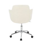 Boyne Contemporary Chrome Cream Fabric Adjustable Office Chair 15 Boyne Contemporary Chrome Cream Fabric Adjustable Office Chair