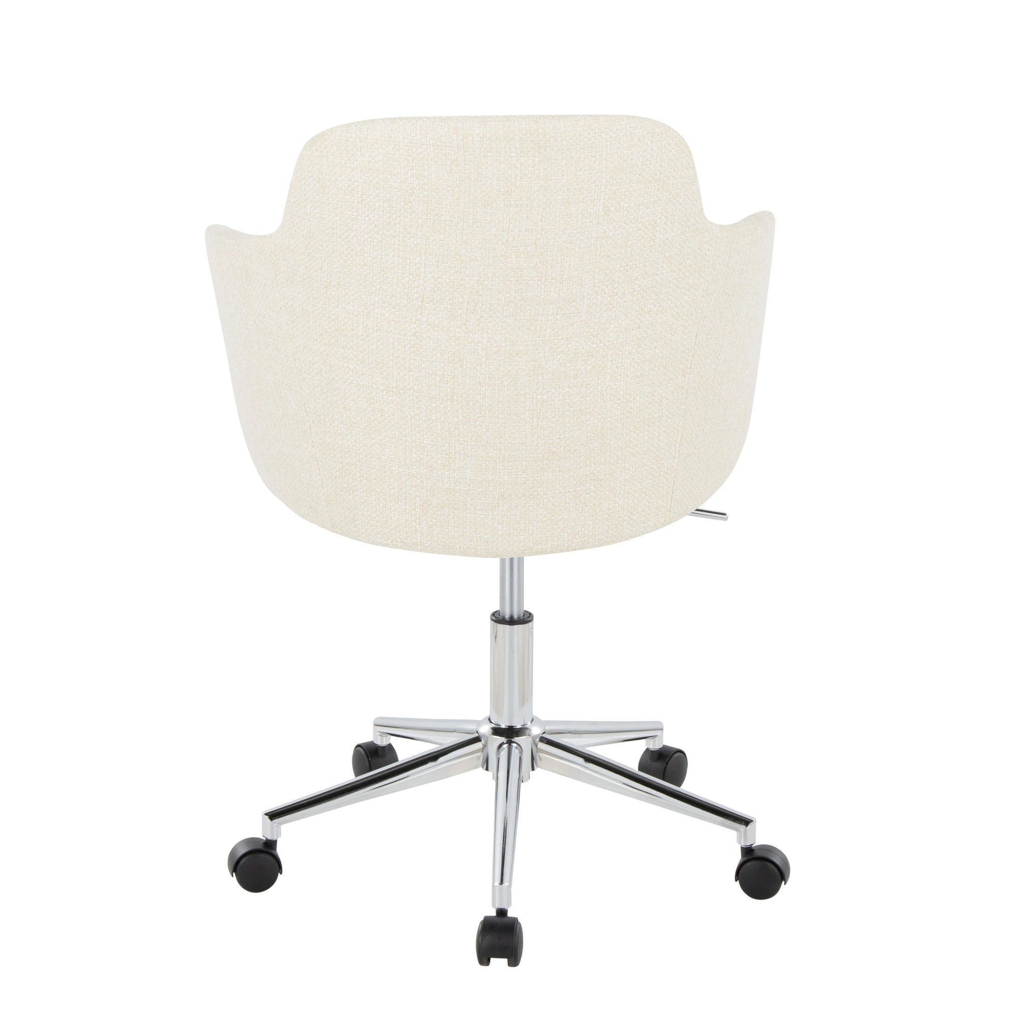 Boyne Contemporary Chrome Cream Fabric Adjustable Office Chair 6 Boyne Contemporary Chrome Cream Fabric Adjustable Office Chair - Image 6