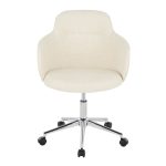 Boyne Contemporary Chrome Cream Fabric Adjustable Office Chair 16 Boyne Contemporary Chrome Cream Fabric Adjustable Office Chair