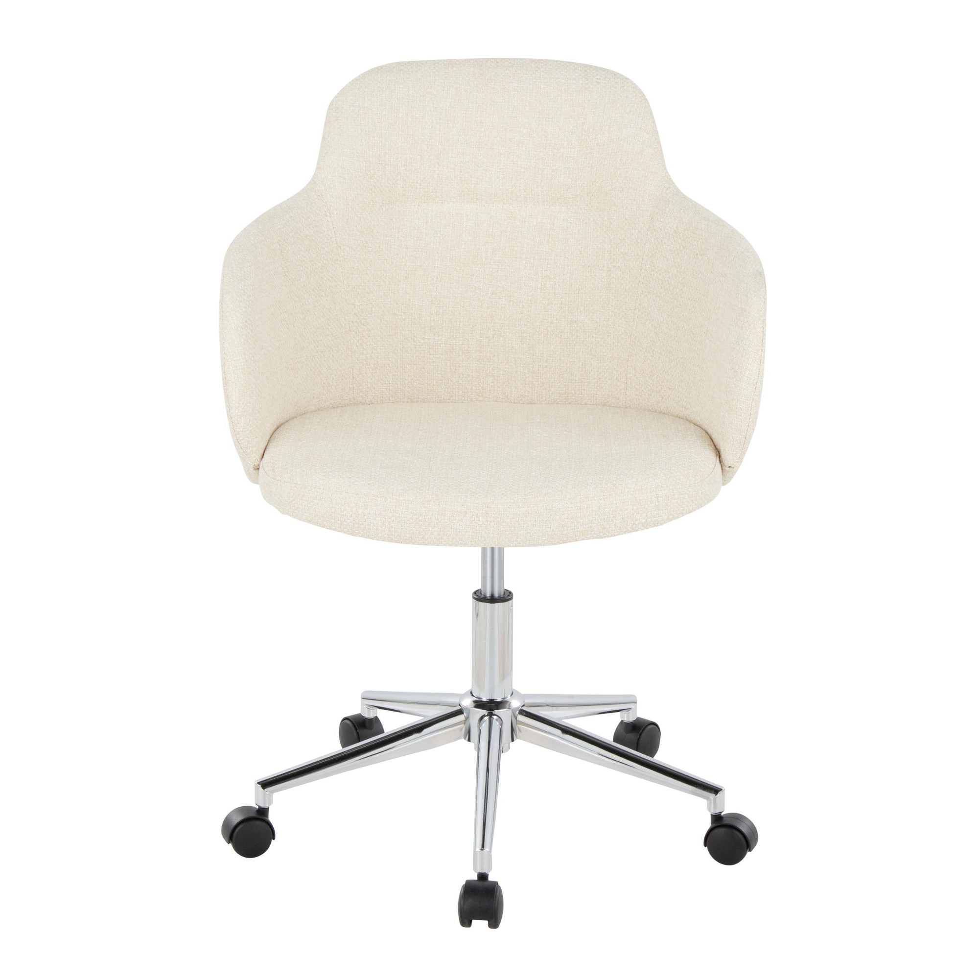 Boyne Contemporary Chrome Cream Fabric Adjustable Office Chair 7 Boyne Contemporary Chrome Cream Fabric Adjustable Office Chair - Image 7