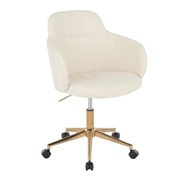 Boyne Contemporary Gold and Cream Fabric Office Chair 2