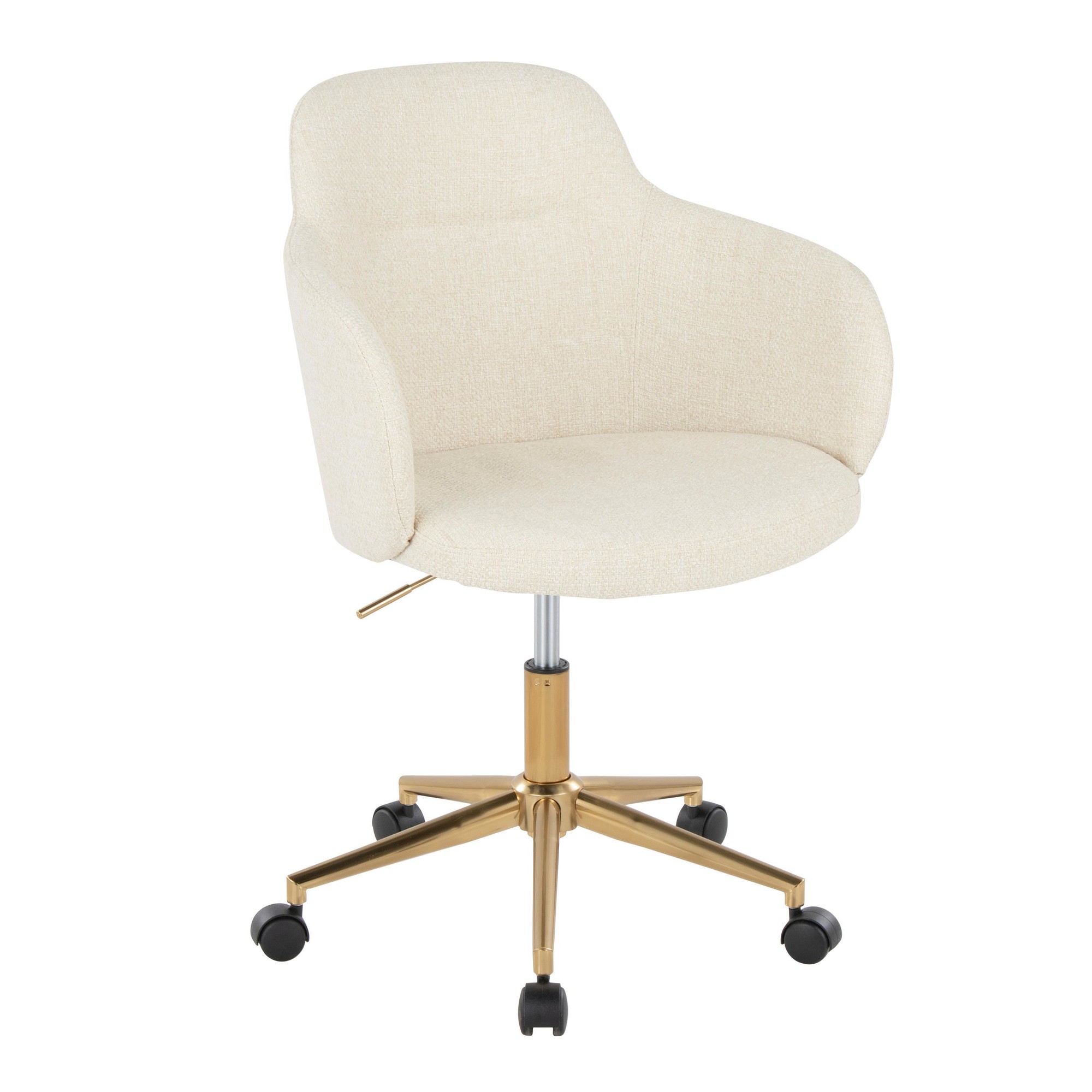 Boyne Contemporary Gold and Cream Fabric Office Chair 3 Boyne Contemporary Gold and Cream Fabric Office Chair - Image 3