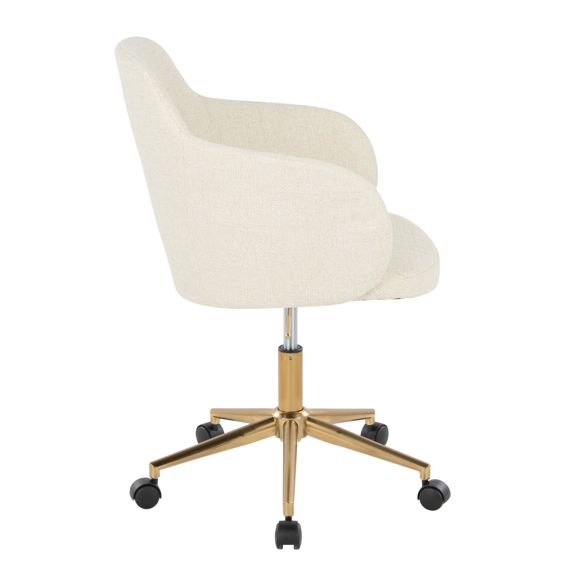 Boyne Contemporary Gold and Cream Fabric Office Chair 4 Boyne Contemporary Gold and Cream Fabric Office Chair - Image 4
