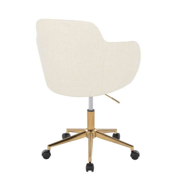 Boyne Contemporary Gold and Cream Fabric Office Chair 4