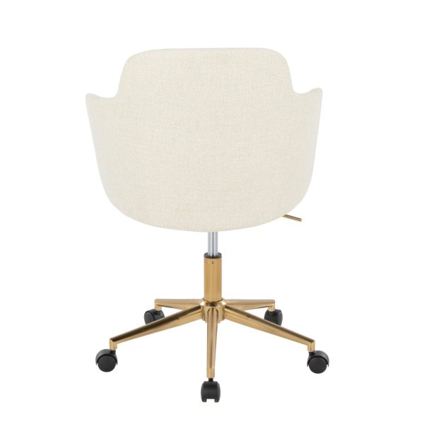 Boyne Contemporary Gold and Cream Fabric Office Chair 5