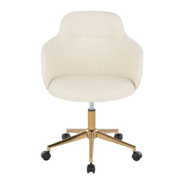 Boyne Contemporary Gold and Cream Fabric Office Chair 6