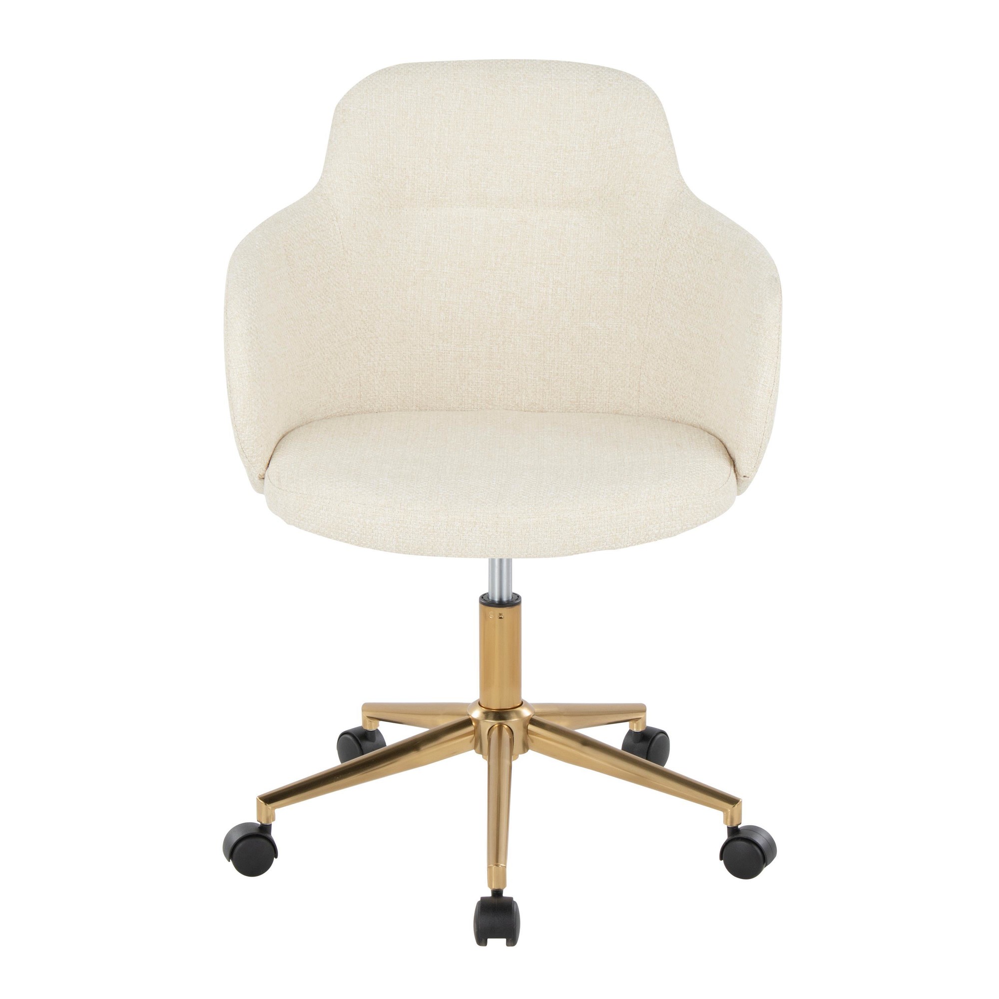 Boyne Contemporary Gold and Cream Fabric Office Chair 7 Boyne Contemporary Gold and Cream Fabric Office Chair - Image 7
