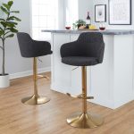 Boyne Contemporary Gold and Grey Adjustable Barstools (Set of 2) 14 Boyne Contemporary Gold and Grey Adjustable Barstools (Set of 2)