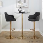 Boyne Contemporary Gold and Grey Adjustable Barstools (Set of 2) 16 Boyne Contemporary Gold and Grey Adjustable Barstools (Set of 2)