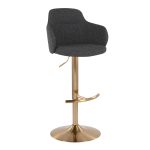Boyne Contemporary Gold and Grey Adjustable Barstools (Set of 2) 19 Boyne Contemporary Gold and Grey Adjustable Barstools (Set of 2)