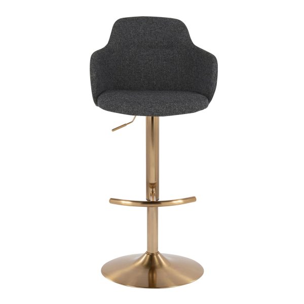 Boyne Contemporary Gold and Grey Adjustable Barstools Set of 2 9