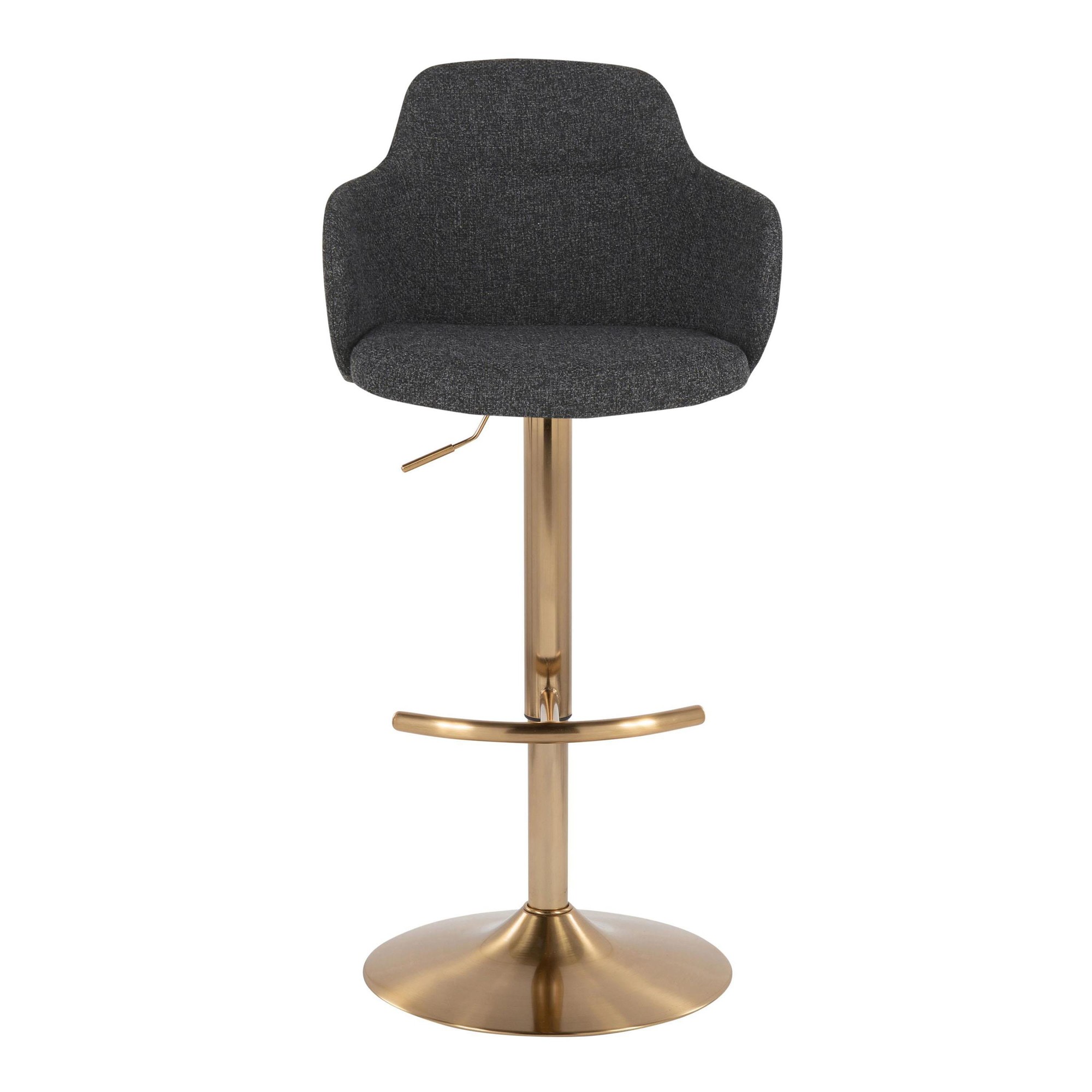 Boyne Contemporary Gold and Grey Adjustable Barstools (Set of 2) 10 Boyne Contemporary Gold and Grey Adjustable Barstools (Set of 2) - Image 10
