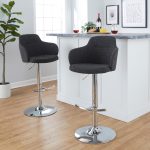 Boyne Contemporary Grey Fabric Chrome Adjustable Barstools (Set of 2) 15 Boyne Contemporary Grey Fabric Chrome Adjustable Barstools (Set of 2)