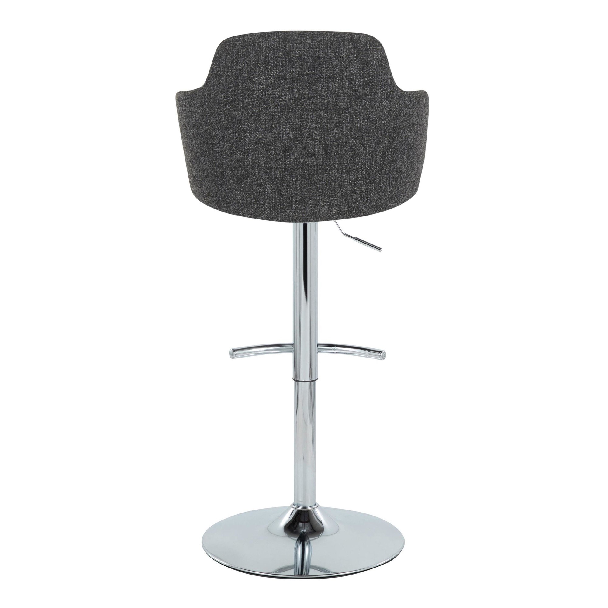 Boyne Contemporary Grey Fabric Chrome Adjustable Barstools (Set of 2) 9 Boyne Contemporary Grey Fabric Chrome Adjustable Barstools (Set of 2) - Image 9