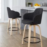 Boyne Dark Grey Contemporary 24-Inch Counter Stools (Set of 2)