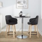 Boyne Dark Grey Contemporary 24-Inch Counter Stools (Set of 2)