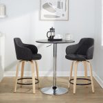Boyne Dark Grey Contemporary 24-Inch Counter Stools (Set of 2)