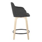 Boyne Dark Grey Contemporary 24-Inch Counter Stools (Set of 2)