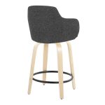 Boyne Dark Grey Contemporary 24-Inch Counter Stools (Set of 2)