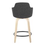 Boyne Dark Grey Contemporary 24-Inch Counter Stools (Set of 2)