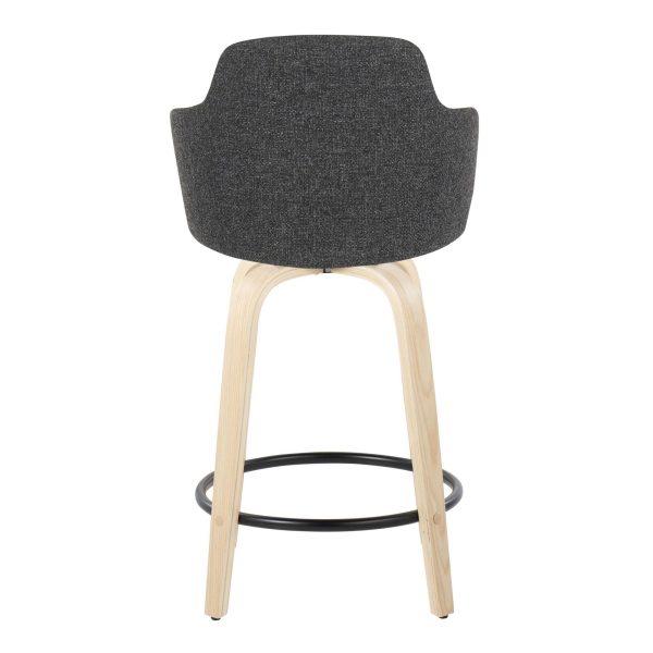 Boyne Dark Grey Contemporary 24 Inch Counter Stools Set of 2 8