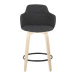 Boyne Dark Grey Contemporary 24-Inch Counter Stools (Set of 2)