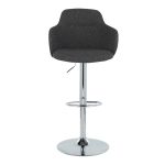 Boyne Dark Grey Fabric Chrome Contemporary Adjustable Barstools (Set of 2)